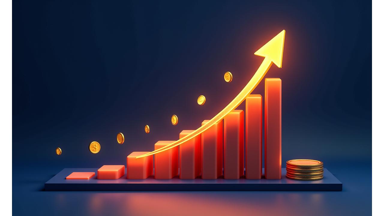 Çapraz platform oyun gelir potansiyelini gösteren grafik ve finansal büyüme simgeleri