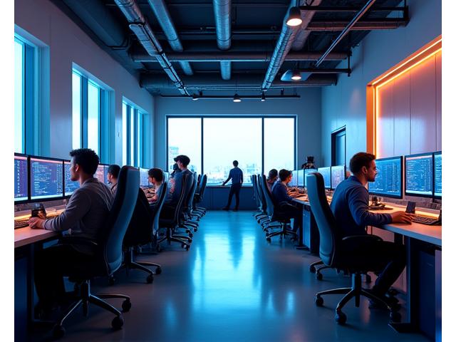 Piksel Çoban'ın modern ve teknolojik ofis alanının 360 derecelik görüntüsü.