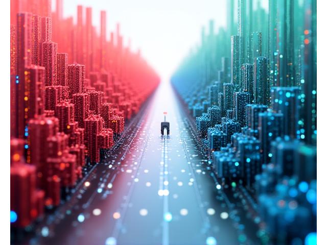 Dijital bir arayüz üzerinde bellek kullanım grafiklerinin düşüşünü gösteren, optimizasyon sonrası daha az bellek tüketimini vurgulayan soyut bir görsel.